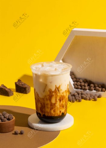 巧克力珍珠奶茶图片
