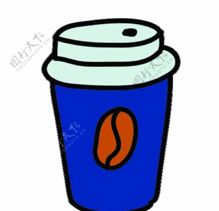卡通手绘咖啡图标图片