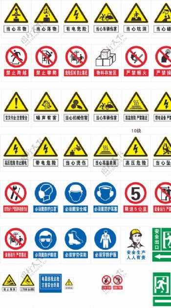 安全标识警示标识工厂标识图片
