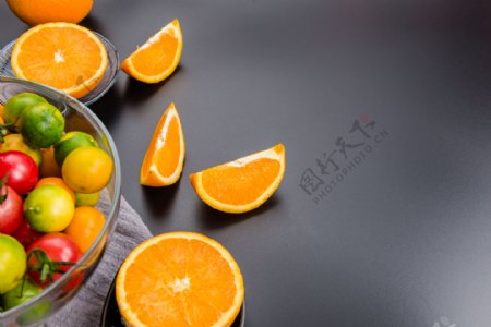 橙子水果果实背景海报素材图片