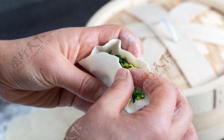 包饺子美食食材背景海报素材图片