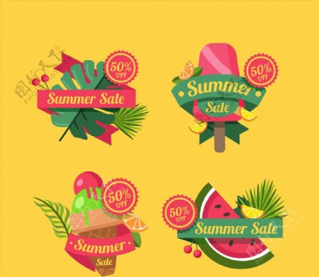 夏季销售标签图片