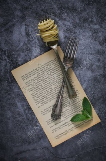 意大利面菜单复古背景海报素材图片