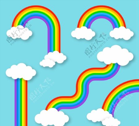 创意云朵彩虹图片