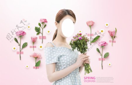 韩版模特海报设计图片