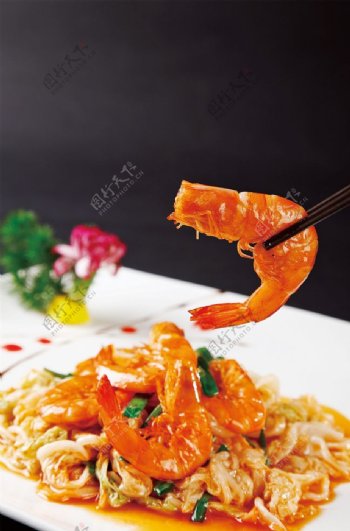松菜炒大虾图片
