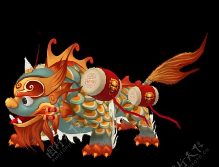 免扣中国传统春节年兽图片