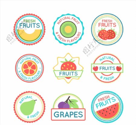 圆形水果标签图片