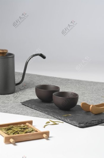 茶叶茶具复古传统背景海报素材图片