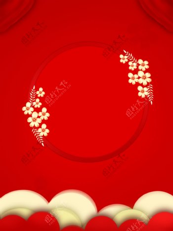 红色春节喜庆年货节背景图片