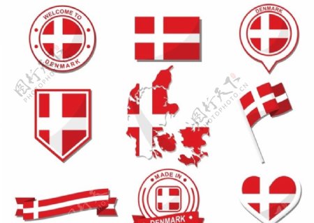丹麦国旗旗帜图片
