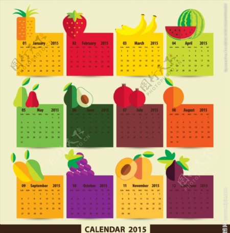 水果标贴年历图片