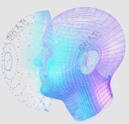 大数据人脸识别模型科技科幻AI图片