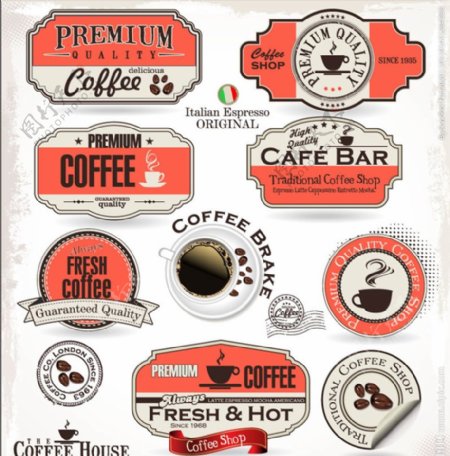 咖啡标签与贴纸图片