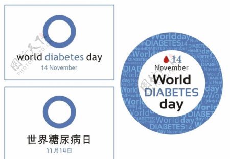 世界糖尿病日标志蓝环图片