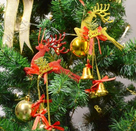 圣诞树挂饰麋鹿铃铛图片