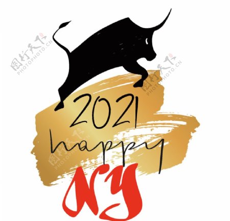 牛年2021创意排版图片