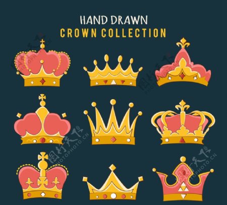 手绘王冠设计图片