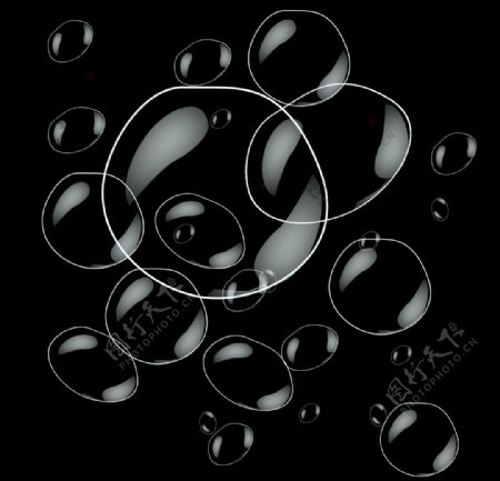 黑色透明气泡元素图片