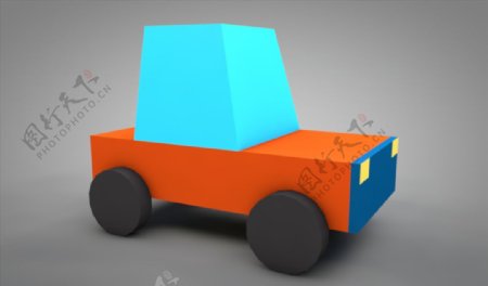 C4D模型卡通小汽车图片