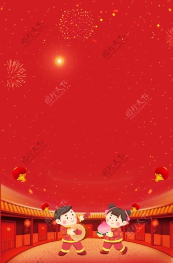 新年红色喜庆背景图片