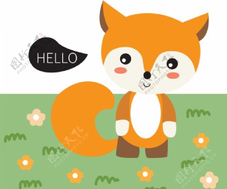 可爱狐狸插画图片