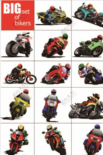 卡通摩托车图片