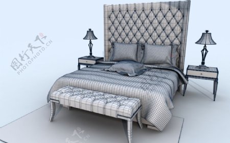 床欧式卧室家具模型