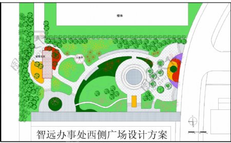小广场公园彩色平面规划图