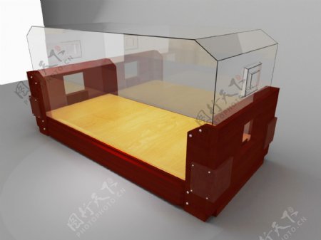 玻璃酒盒模型图图片