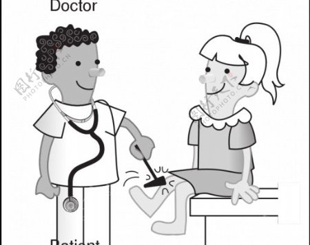 矢量卡通医生和病人的剪辑艺术