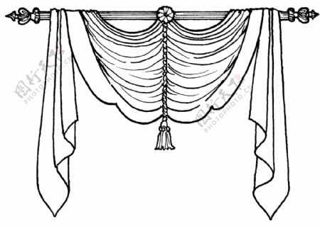 窗帘手绘图图片