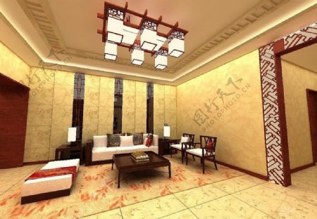 中式风格的家装效果图图片