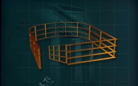 装饰构件之楼梯3D模型楼梯023