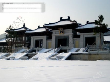 皖南寺庙雪景