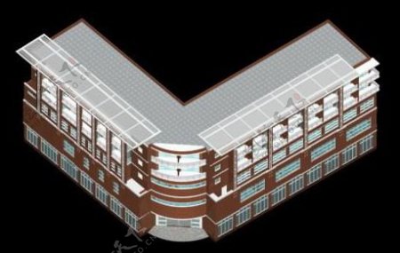 3d学校建筑模型