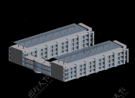 灰色学校建筑模型