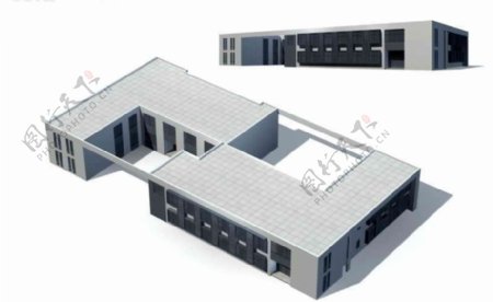 单位建筑群3D模型设计
