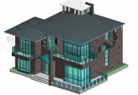 现代双层别墅3D模型设计
