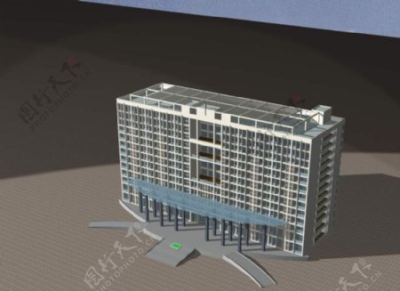 豪华时尚多层公建建筑3D模型