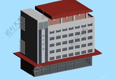 豪华大气风格公共建筑办公楼3D模型