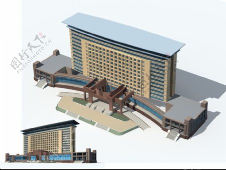 大气时尚多层公建建筑3D模型