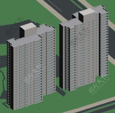 高层板式住宅楼3D模型