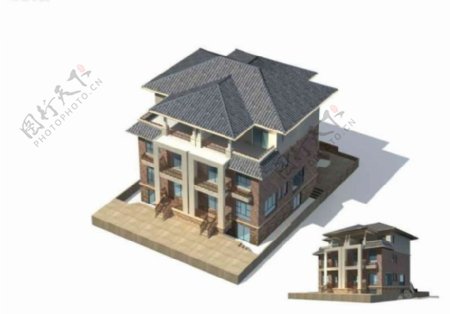 多层别墅3D模型效果图