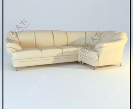 精美L型3D沙发模型