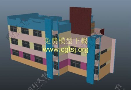 城市楼房游戏CG模型