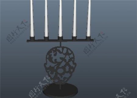 蜡烛花纹托游戏模型