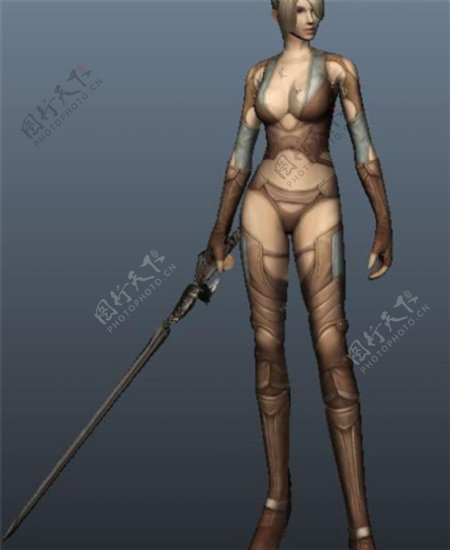 女性剑士游戏模型素材