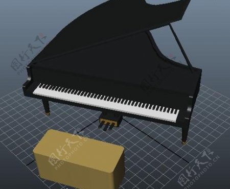 3D钢琴模型