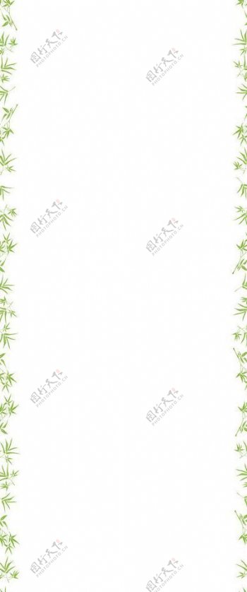 竹子花边白色背景图片